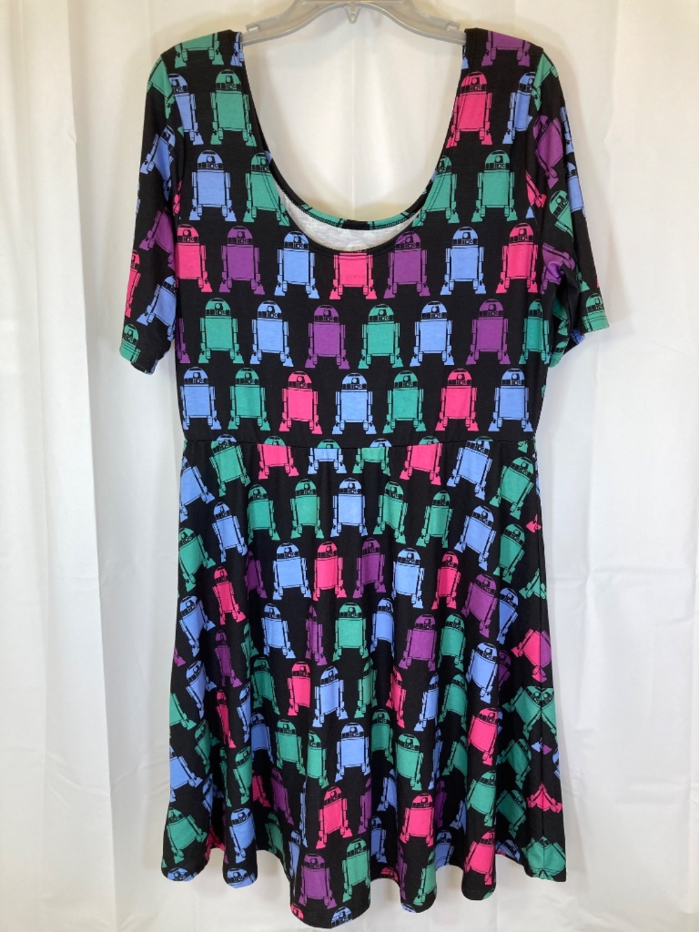 Her Universe Star Wars R2D2 Dress Sz CL Black Pink Blue Green Worn Once - Picture 10 of 16